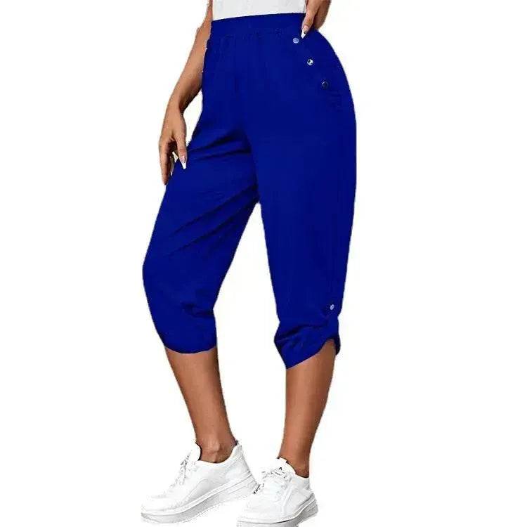 Fashion Cropped Trousers With An Elasticated Waist Women - EX-STOCK Canada