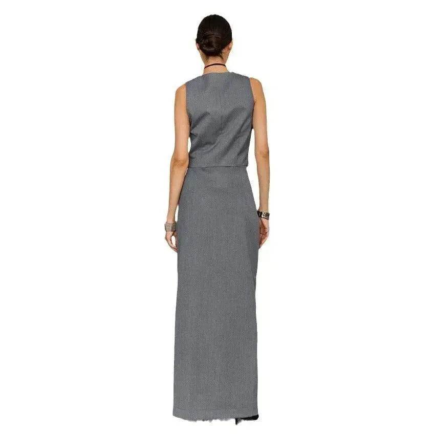 Fashion Gray Skirt Suit For Women - EX-STOCK Canada