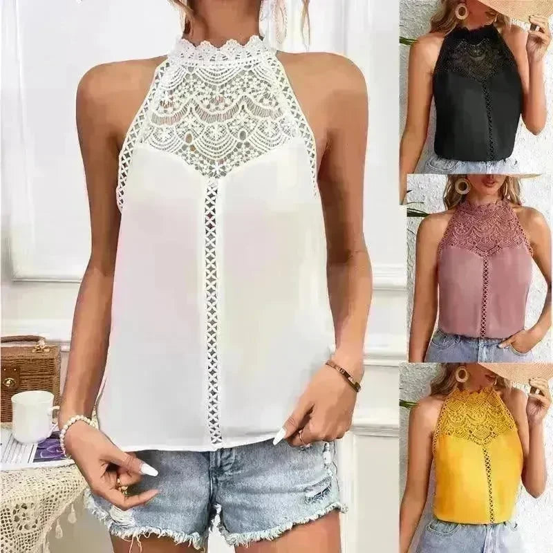 Fashion Hollowed-out Lace Gas Vest Top For Women - EX-STOCK CANADA