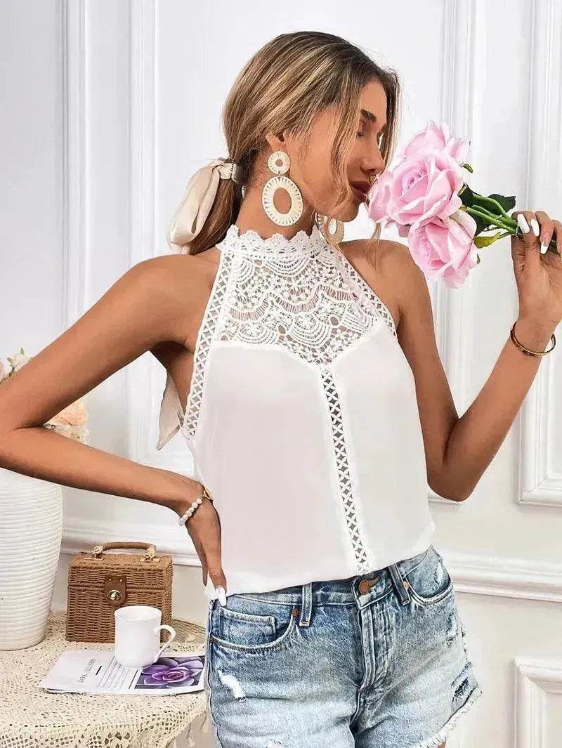 Fashion Hollowed-out Lace Gas Vest Top For Women - EX-STOCK Canada