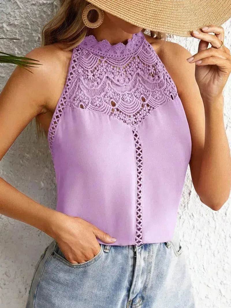 Fashion Hollowed-out Lace Gas Vest Top For Women - EX-STOCK Canada