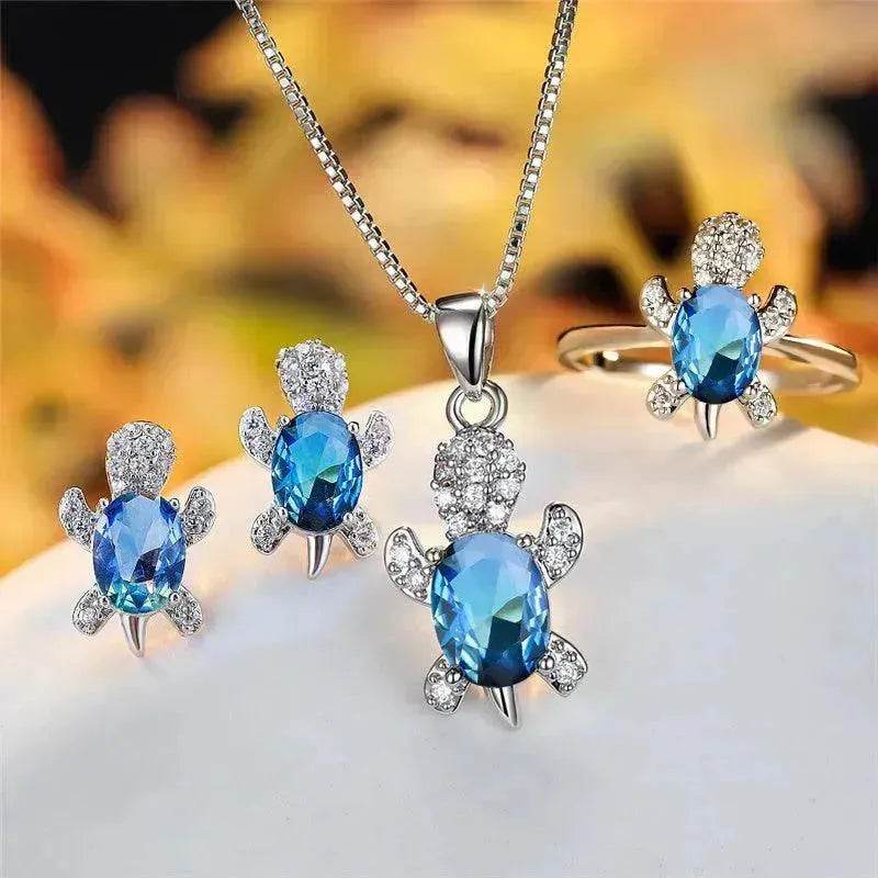 Fashion Oval Zircon Pendant Turtle Shape Necklaces With Rainbow Stone Multicolor Animal Necklace Jewelry For Woman And Children - EX-STOCK Canada
