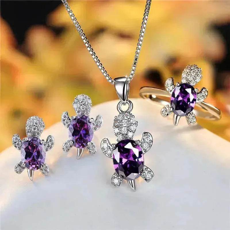 Fashion Oval Zircon Pendant Turtle Shape Necklaces With Rainbow Stone Multicolor Animal Necklace Jewelry For Woman And Children - EX-STOCK Canada
