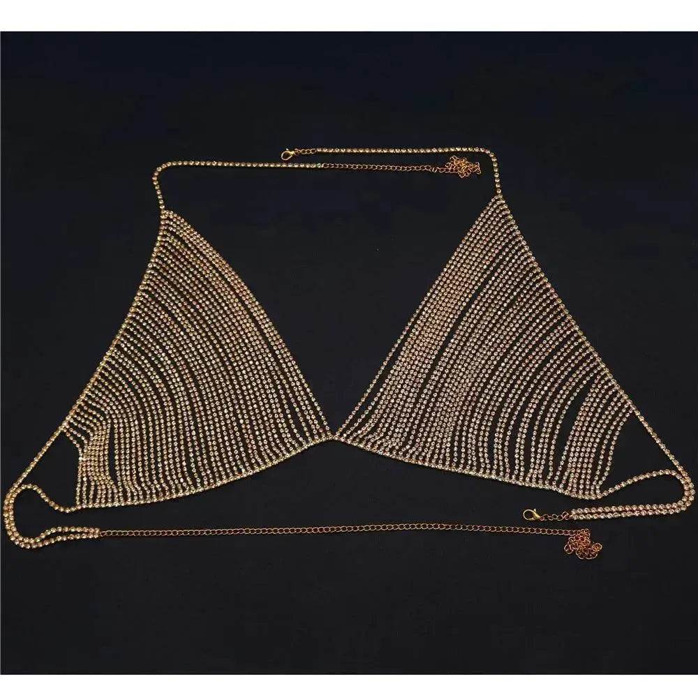 Fashion Shiny Rhinestone Body Chain Women Bikini Bra for Exotic Dance - EX-STOCK Canada