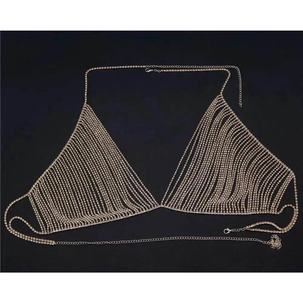 Fashion Shiny Rhinestone Body Chain Women Bikini Bra for Exotic Dance - EX-STOCK Canada