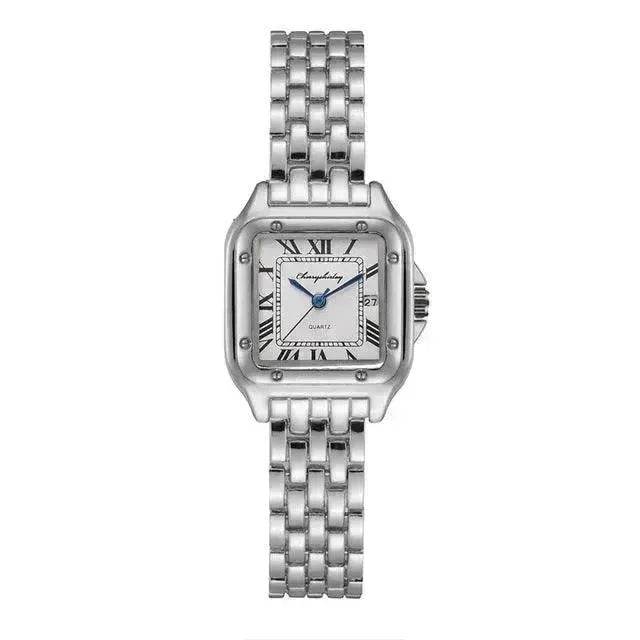 Fashion Stainless Steel Square Simple Design Couple Quartz Watch - EX-STOCK Canada