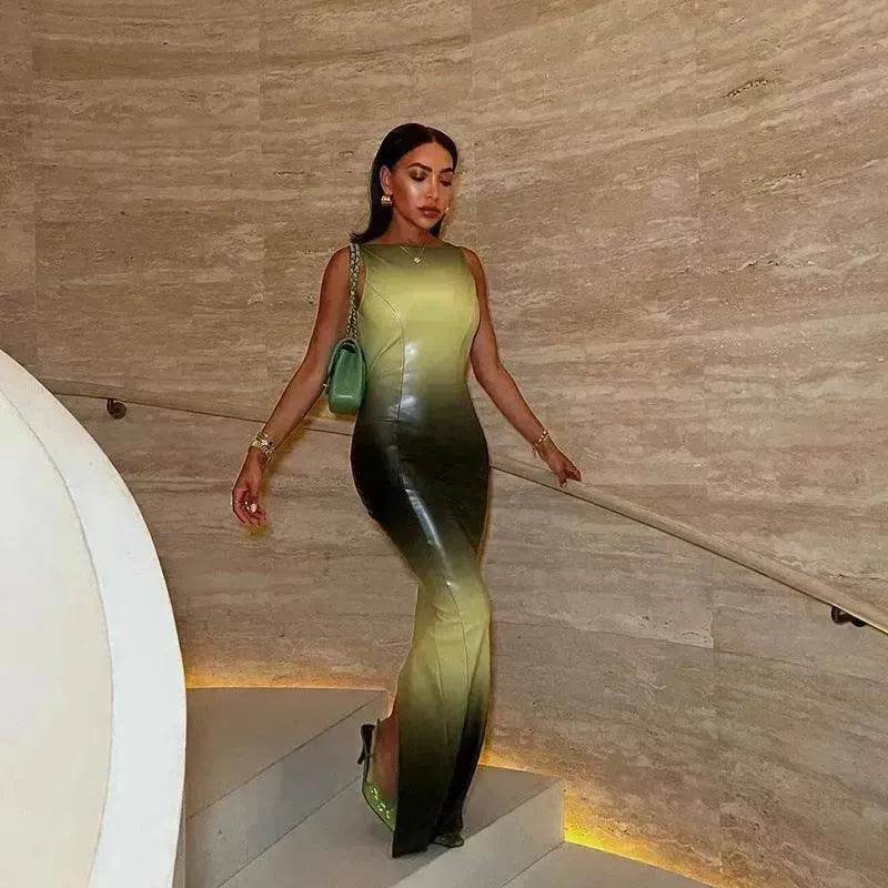 Fashion Trend Multicolor Printed Pullover High Waist Dress - EX-STOCK Canada