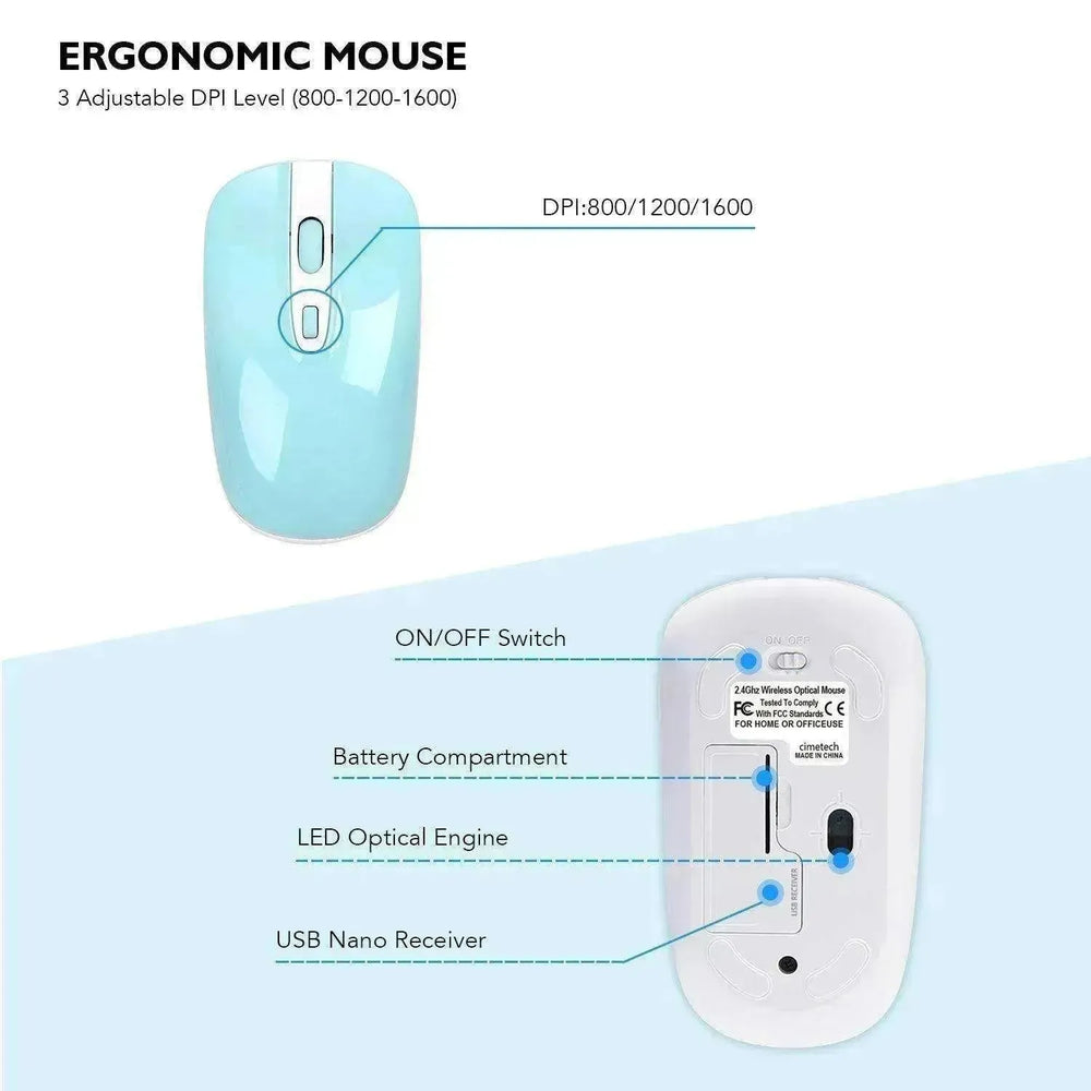 fashion wireless keyboard mouse set 2.4G thin desktop laptop accessories - EX-STOCK CANADA