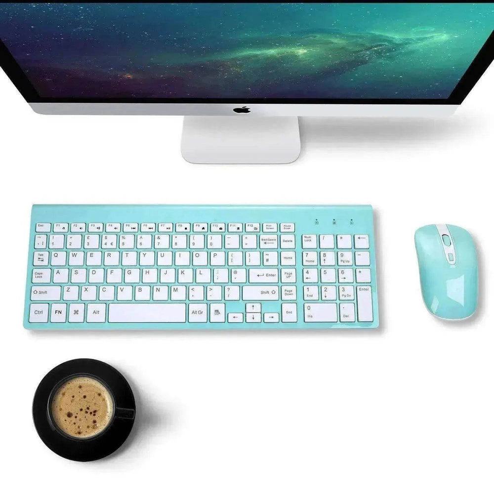 fashion wireless keyboard mouse set 2.4G thin desktop laptop accessories - EX-STOCK Canada