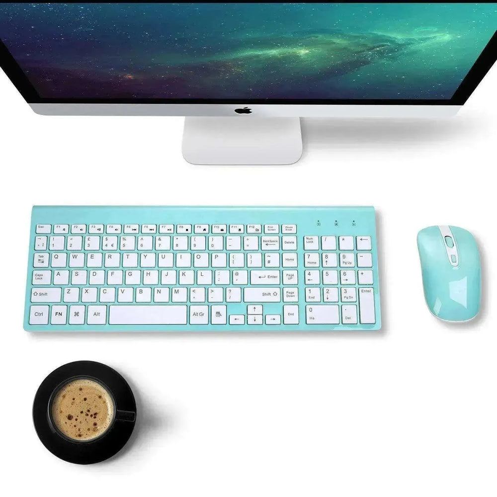 fashion wireless keyboard mouse set 2.4G thin desktop laptop accessories - EX-STOCK CANADA