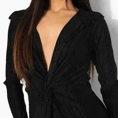 Fashionable Charming New L-neck Twisted Charming Tight-fitting Dress - EX-STOCK Canada