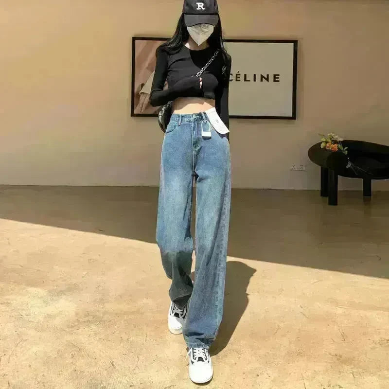 Plus Size Wide Legs Baggy Jeans Pant For Women Autumn And Winter - EX-STOCK CANADA