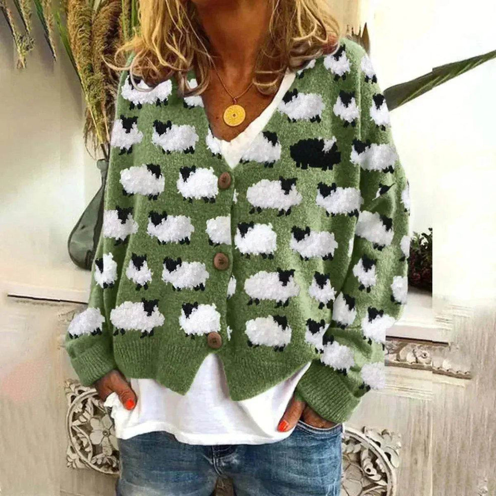 New Christmas Abstract Printing Casual Cloak Coat Cardigan Sweater - EX-STOCK Canada