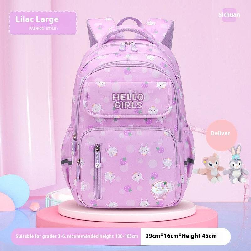 6-12-year-old Primary School Children Girls Backpack Large Capacity Schoolbag - EX-STOCK Canada
