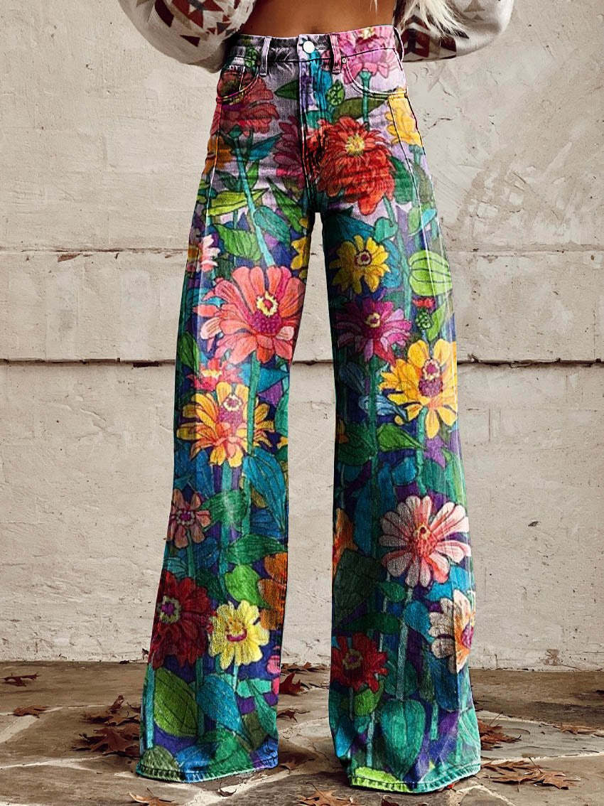 Plus-size Womens Casual Pants Lightweight Denim-look