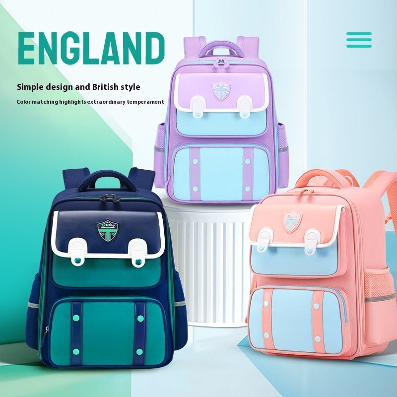 Student Schoolbag Spine Protection Burden Alleviation Backpack Water Repellent EX-STOCK