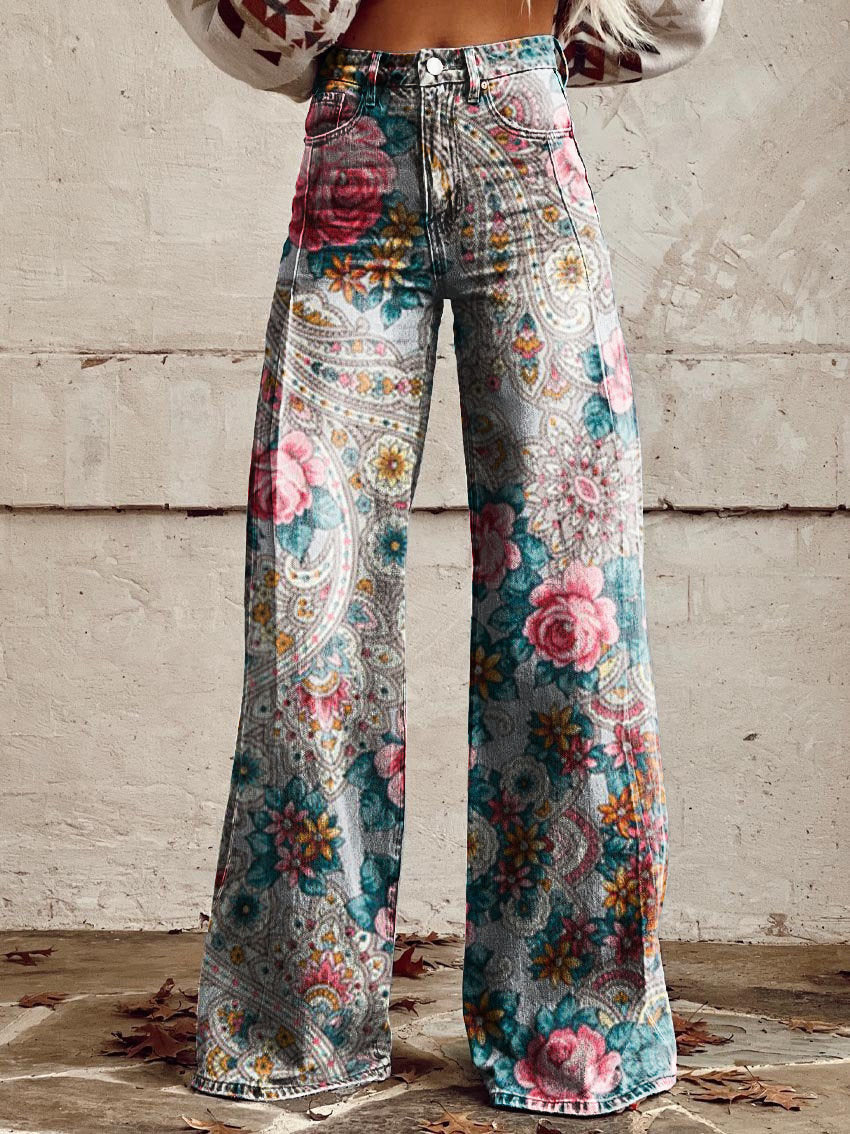 Plus-size Womens Casual Pants Lightweight Denim-look