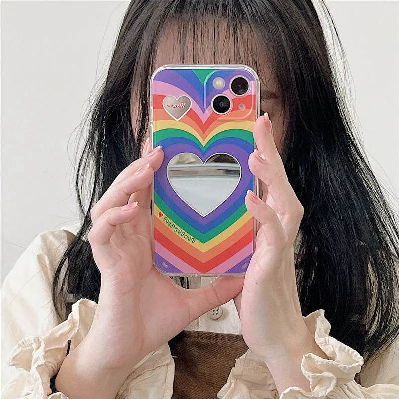 Rainbow Love Mirror Silicone Phone Case - EX-STOCK Canada