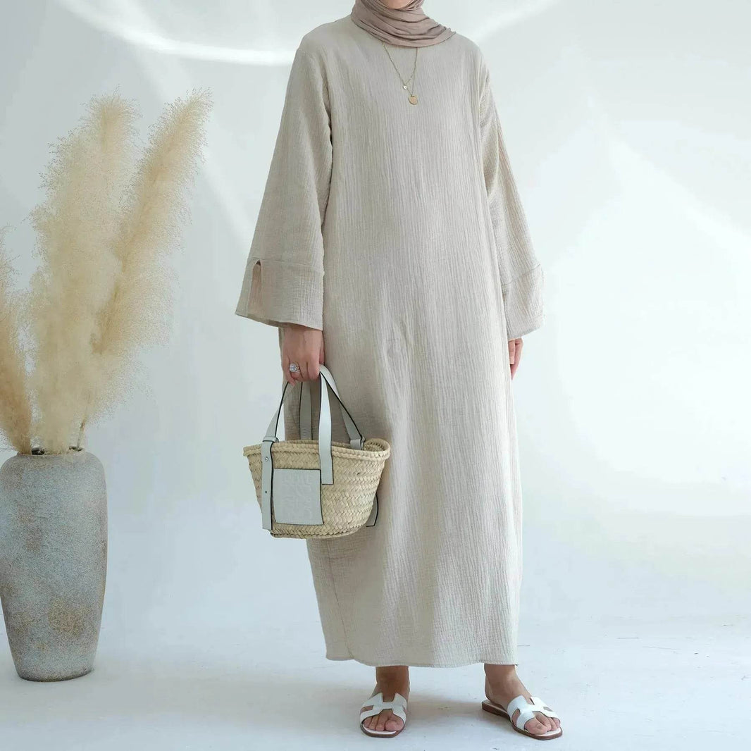 Plain Abaya Dress Eid Abaya 2025 Simple cotton abaya - EX-STOCK Canada