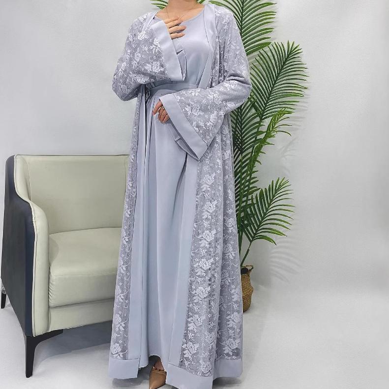 Moda Musulmana Vestido Tradicional Femenino Bata de Encaje - EX-STOCK Canada