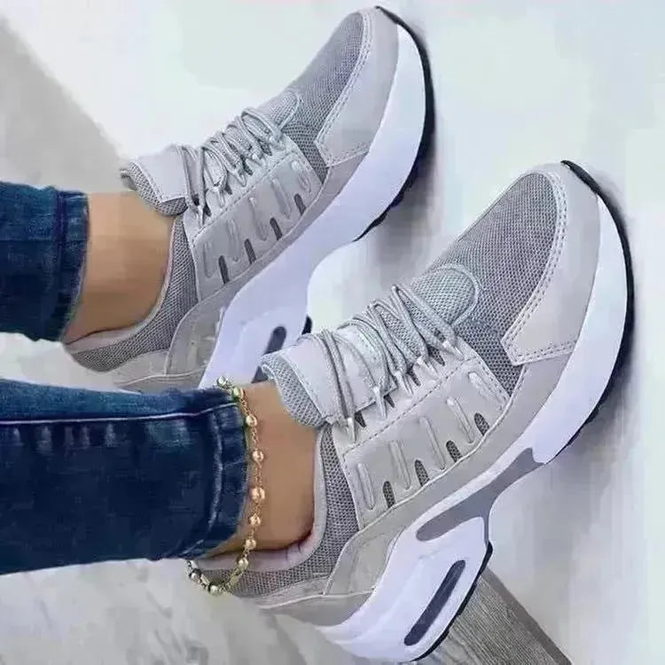 Lace Up Sneakers Women Wedge Heel Running Sports Sneakers Shoes for Women.