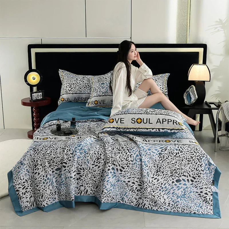 Printed Washed Tencel Summer Cooling Duvet Four-piece Set EX-STOCK Canada
