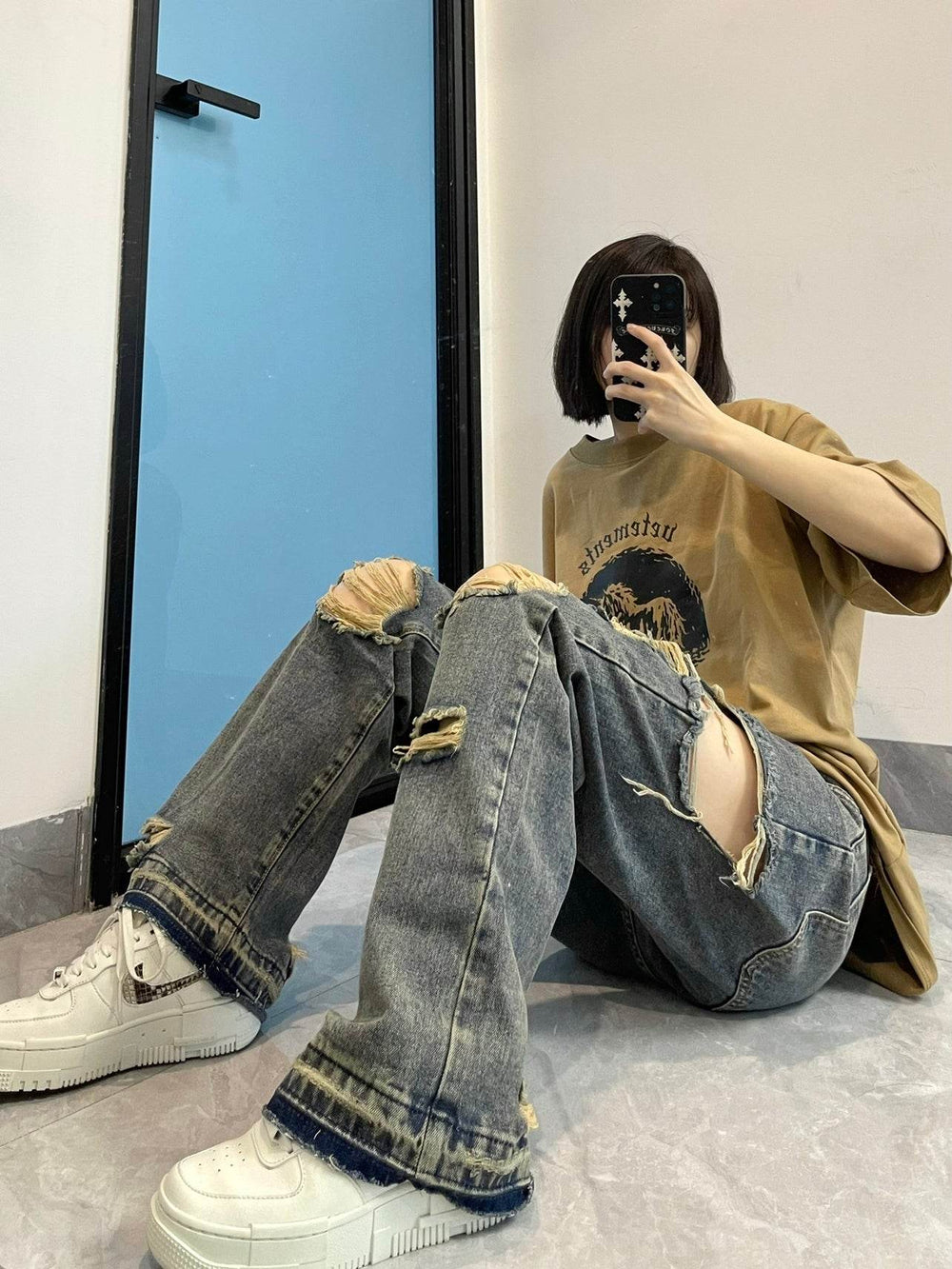 Ripped Jeans For Women Baggy Denim Boyfriend Jeans - EX-STOCK Canada