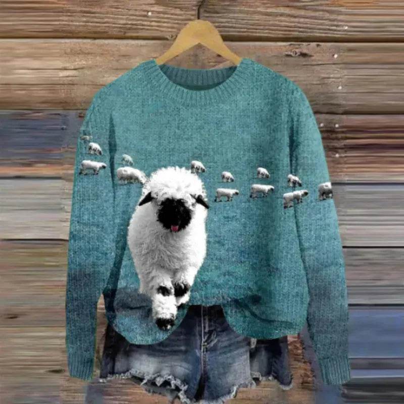3D Printed Christmas Round Neck Sweater - EX-STOCK Canada