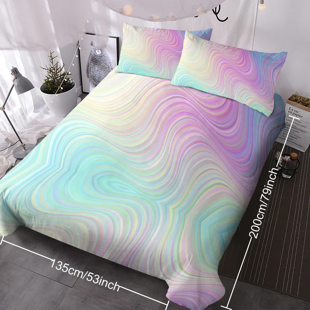Girly Duvet Cover Rainbow Glitter Ombre Bedding Sets 3 Pcs Chic Purple Blue Green Pastel Bed Spreads Sparkle Quilt Cover Set With 2 Pillow Shams EX-STOCK Canada