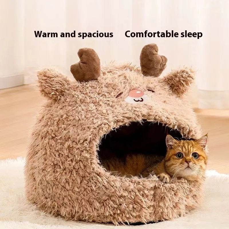 Closed Warm Plush Pet Cat Nest - EX-STOCK CANADA