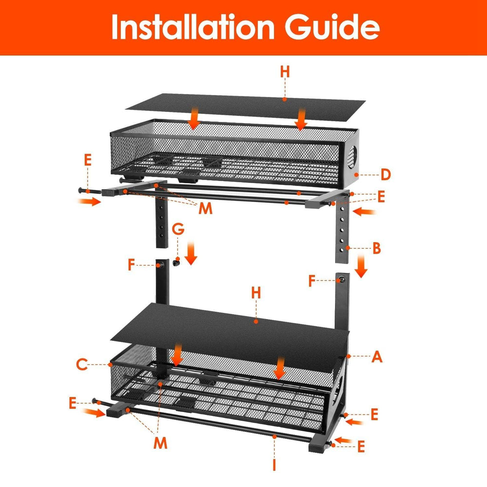 2Pcs Under Sink Organizer 2 Tier Pull Out Cabinet Baskets Storage Shelf Sliding Storage Drawers Rack With 5 Adjustable Height Mesh Baskets For Home Kitchen Bathroom Office - EX-STOCK Canada