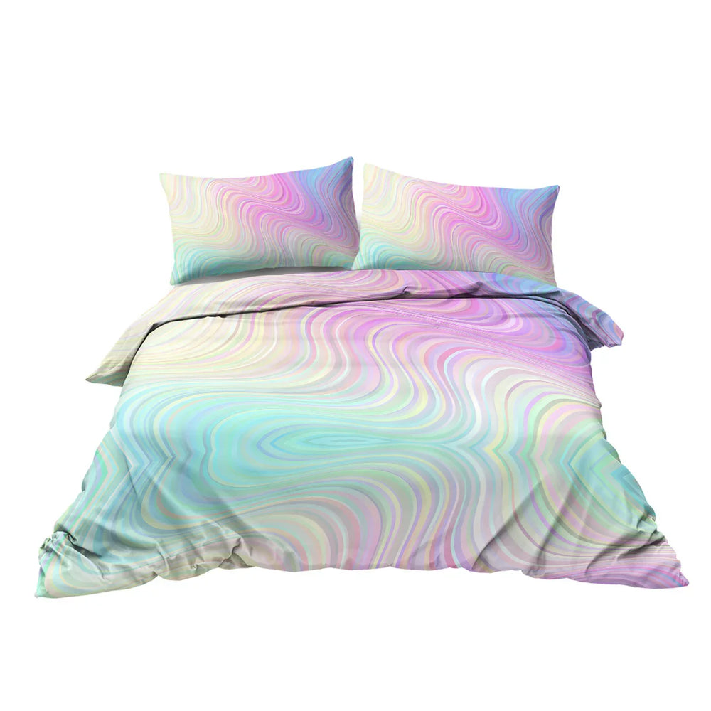Girly Duvet Cover Rainbow Glitter Ombre Bedding Sets 3 Pcs Chic Purple Blue Green Pastel Bed Spreads Sparkle Quilt Cover Set With 2 Pillow Shams EX-STOCK Canada