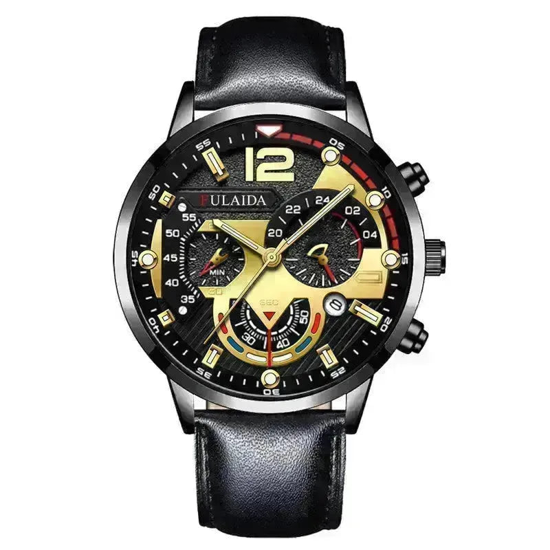 Herrenschüler Watch Belt Casual Calendar Quartz Uhr