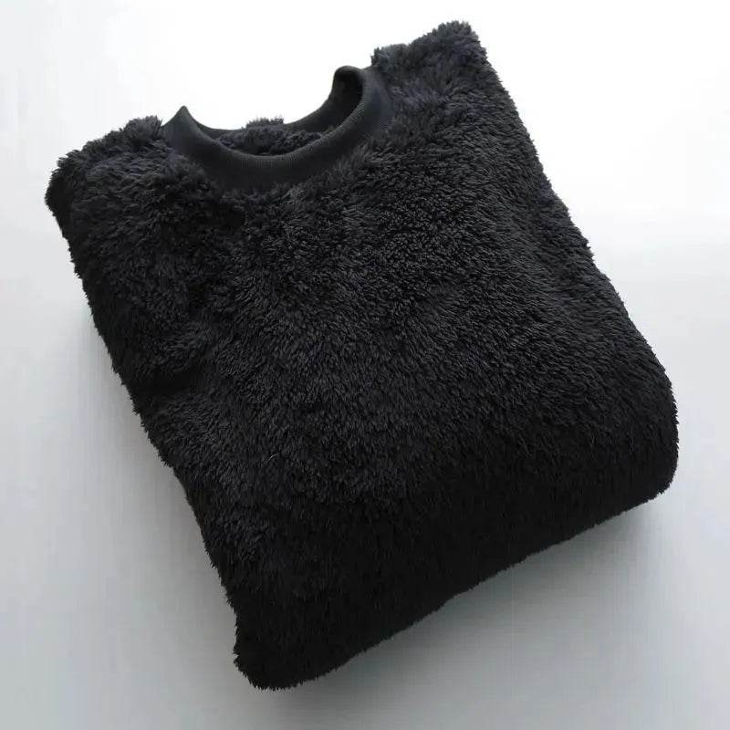 Autumn And Winter Plush Fuzzy Crewneck Pullover top for male - EX-STOCK Canada