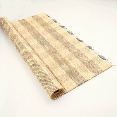 Artisan Hand Woven Jute Cotton Grey Plaid Rug-5X7 Ft - EX-STOCK Canada