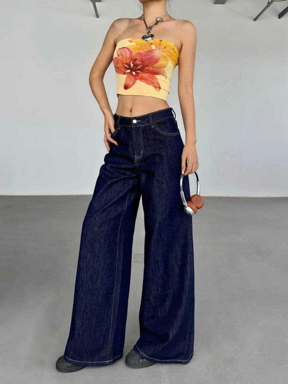 Fashion American Retro Wide Leg Baggy Jeans Pant For Women - EX-STOCK Canada