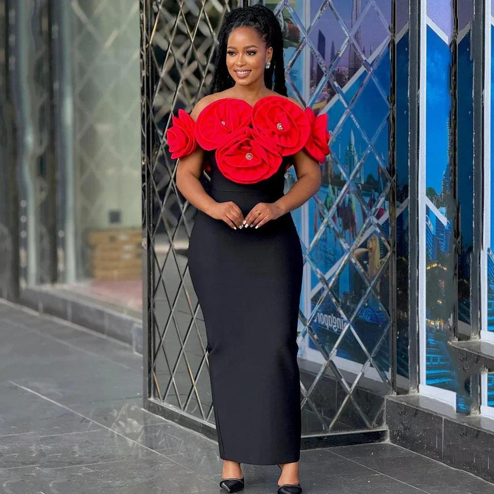 Robe blanche à fleurs grandes pour femmes avec bandeEX-STOCK Canada