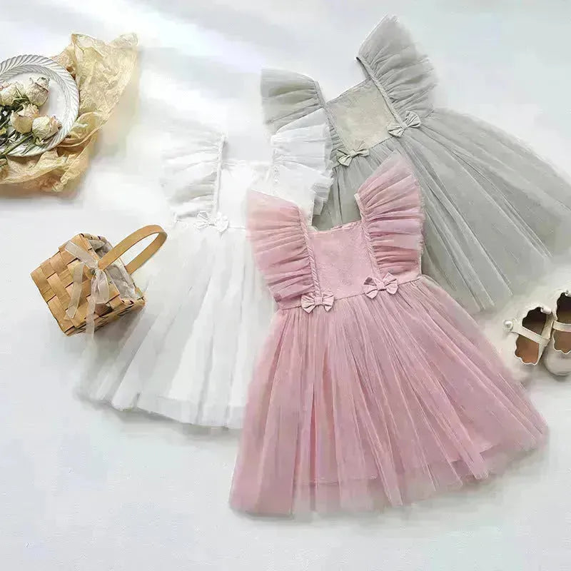 Abiti da pettiskirt per bambini con manica volante per bambini