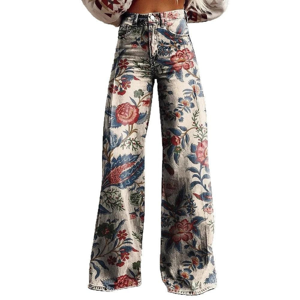 Plus-size Womens Casual Pants Lightweight Denim-look