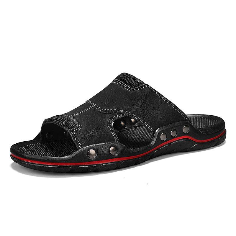Non-slip Deodorant Men's Sandals Genuine Leather Outdoor Flip Flops  EX-STOCK CANADA