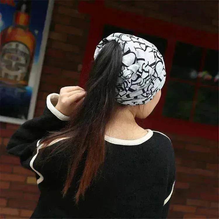 Female's Cotton Letter turban confinement fashion hat - EX-STOCK Canada