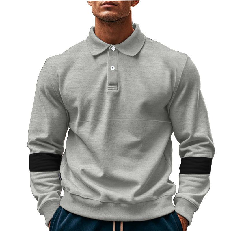 Maglietta Polo da Uomo alla Moda a Maniche Lunghe con Colletto e Bottoni, Top Sportivo Casual Largo, Abbigliamento Autunno PrimaveraEX-STOCK Canada