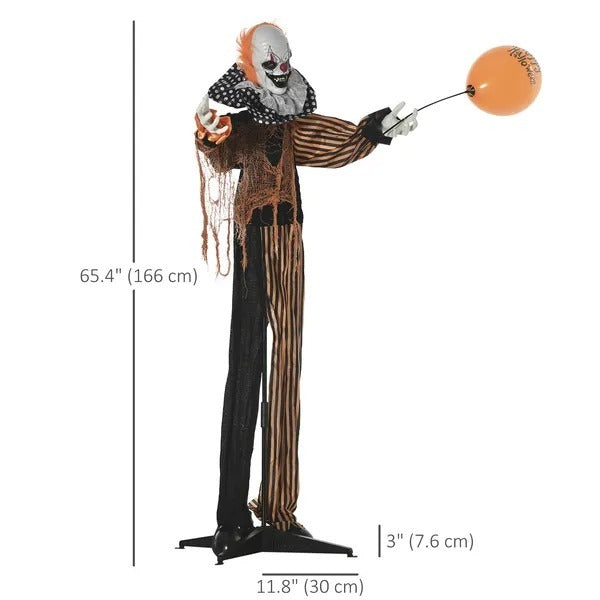 5ft Life Size Outdoor Halloween Decoration, Talking Circus Clown With Sound And Motion Activated, Light Up Eyes EX-STOCK Canada