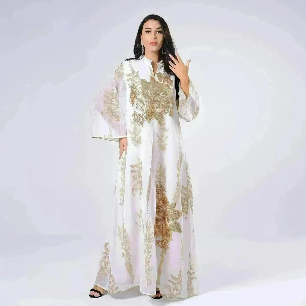Fired Sequins Light Luxury Celebrity Party Abaya Dress for Arab Dubai Turkey Middle East Women - EX-STOCK CANADA
