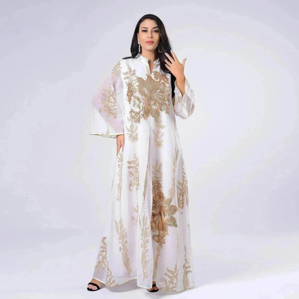 Fired Sequins Light Luxury Celebrity Party Abaya Dress for Arab Dubai Turkey Middle East Women - EX-STOCK Canada
