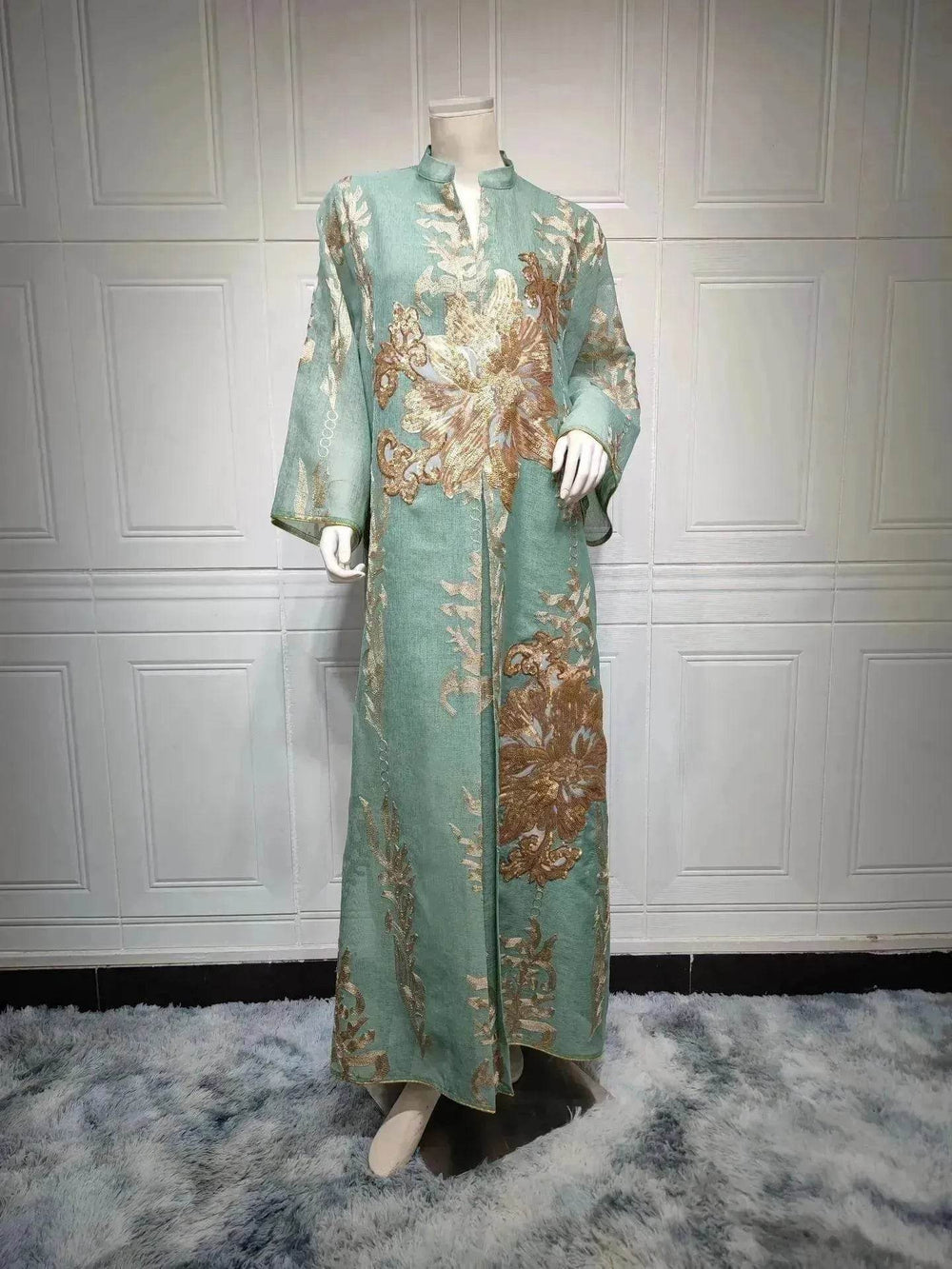 Fired Sequins Light Luxury Celebrity Party Abaya Dress for Arab Dubai Turkey Middle East Women - EX-STOCK Canada