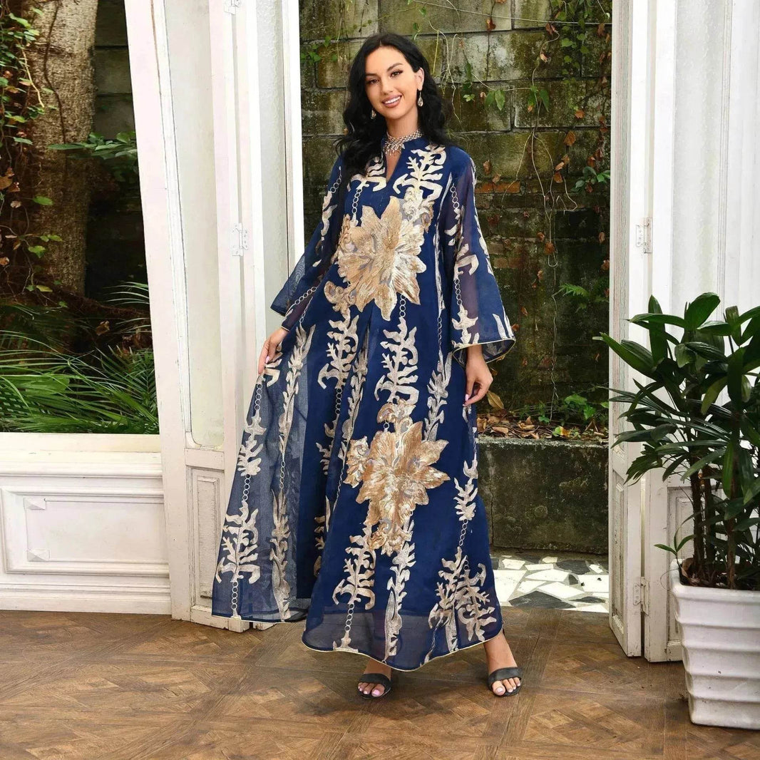 Fired Sequins Light Luxury Celebrity Party Abaya Dress for Arab Dubai Turkey Middle East Women - EX-STOCK Canada