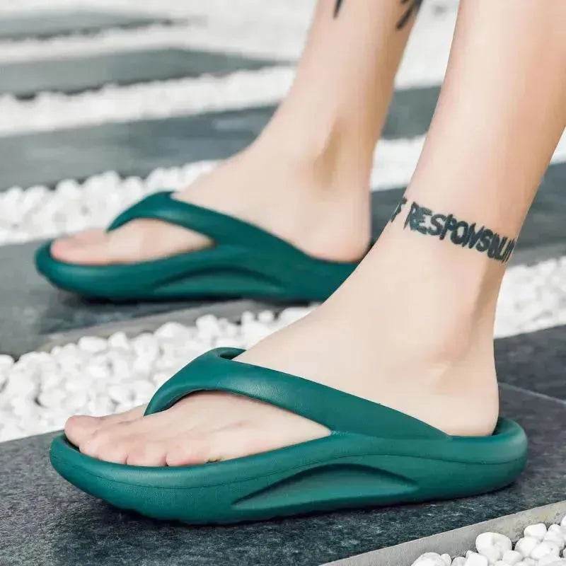 Flip-flops Men Wear Sandy Beach Platform Outside And Step On Shit - EX-STOCK Canada