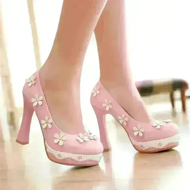 Flower candy shoes pump pumps high heels - EX-STOCK CANADA