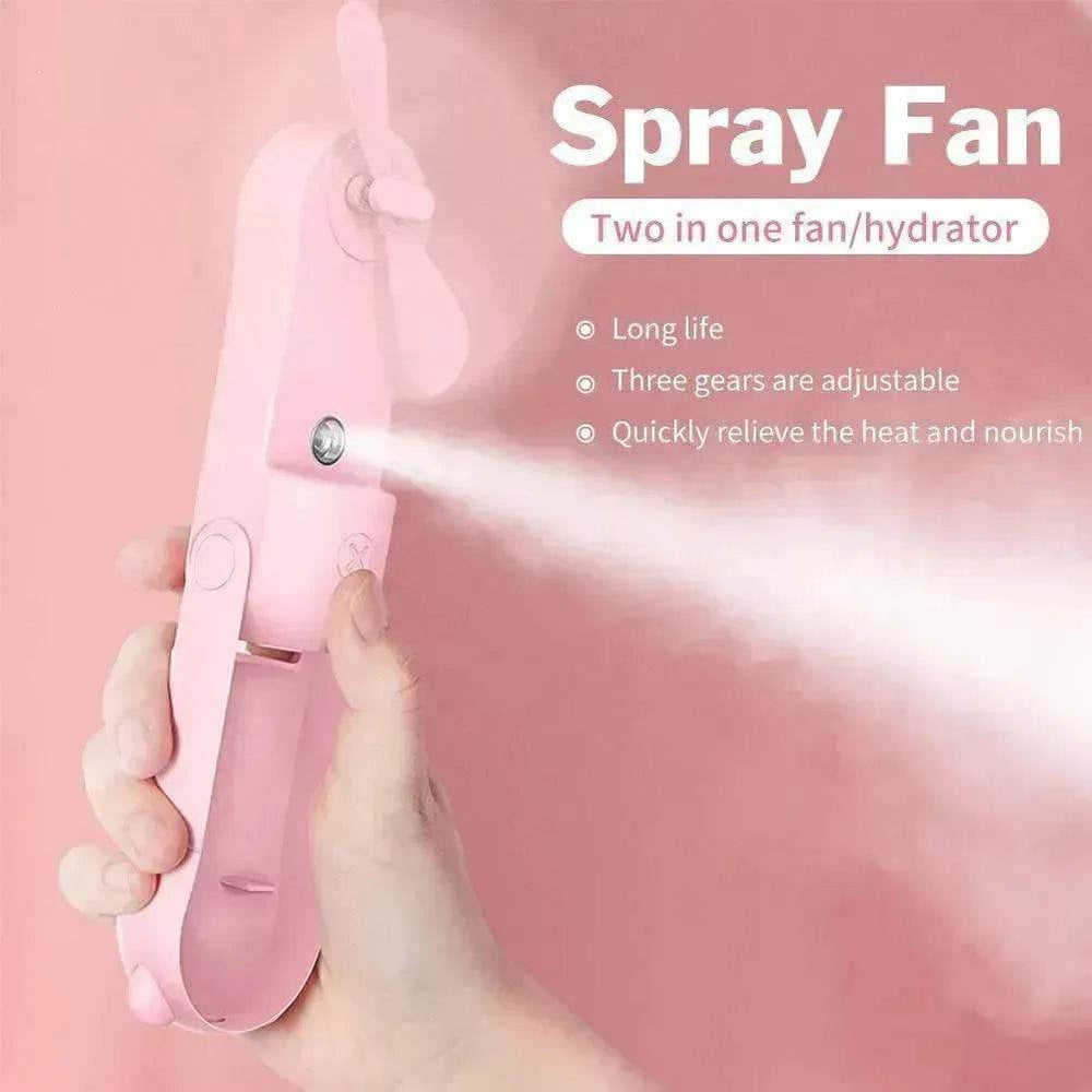 Folding Hand-held Fan Spray Water Replenishing Portable USB Charging - EX-STOCK Canada